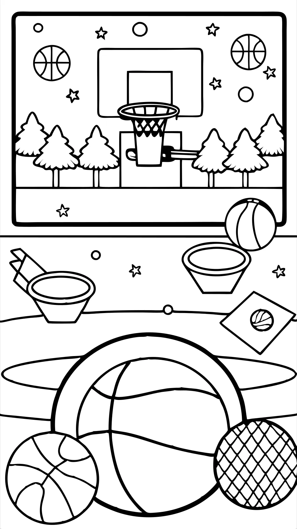 basketball court coloring page